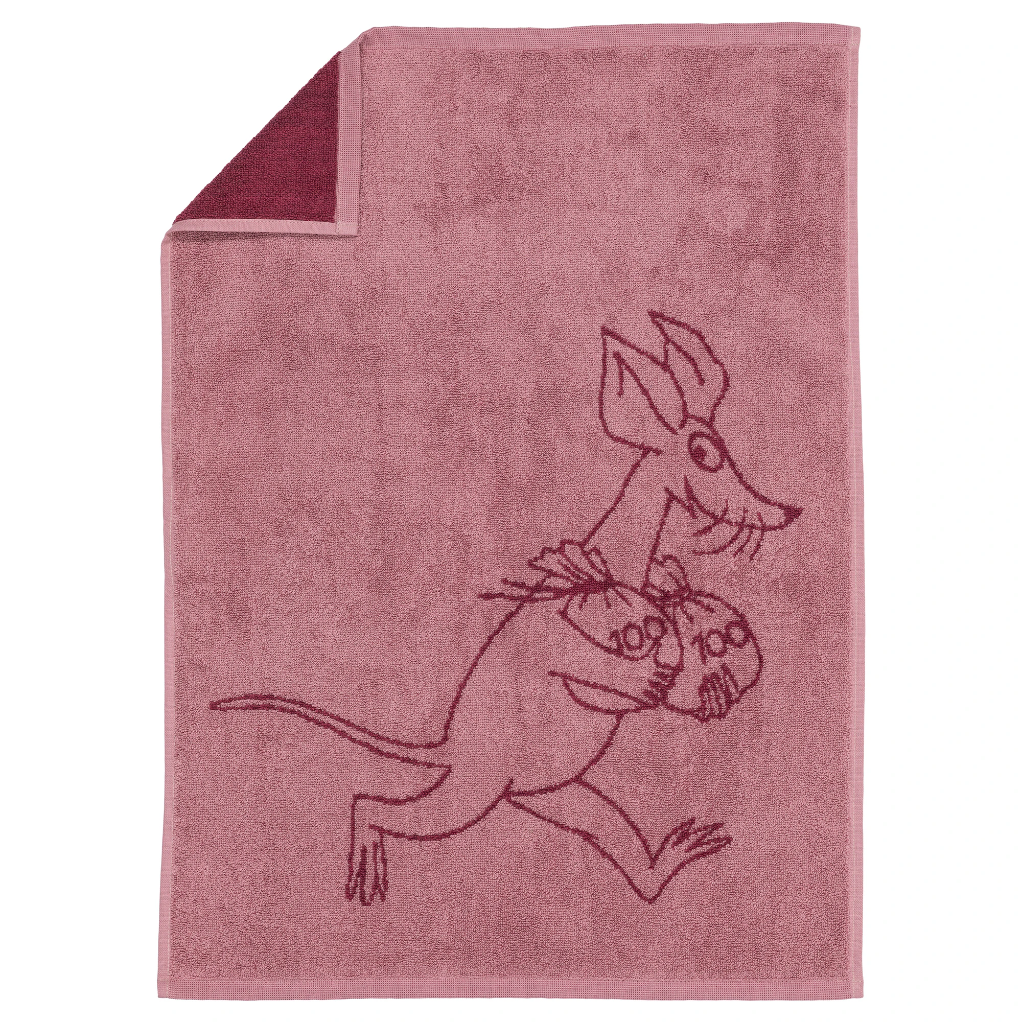 Moomin Arabia Moomin Handduk Sniff Malva 50x70 Cm - Handdukar & Badlakan Ekologisk Bomull Rosa
