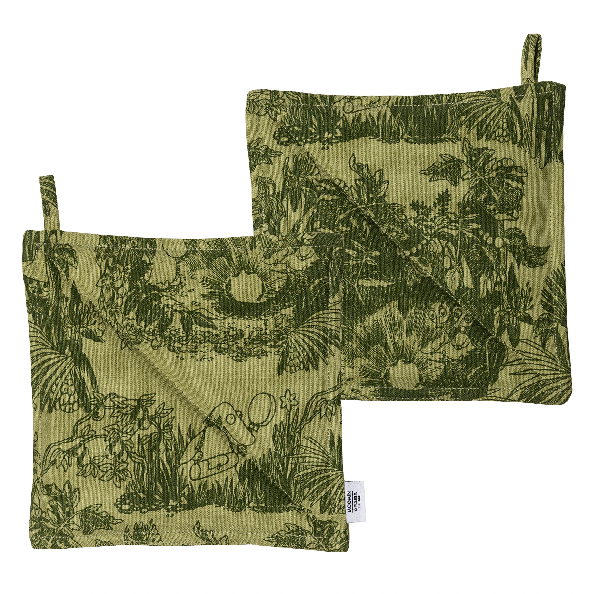 Moomin Arabia Moomin Grytlapp 2-pack Mystikens Skog - Grytlappar & Grytvantar Bomull Grön