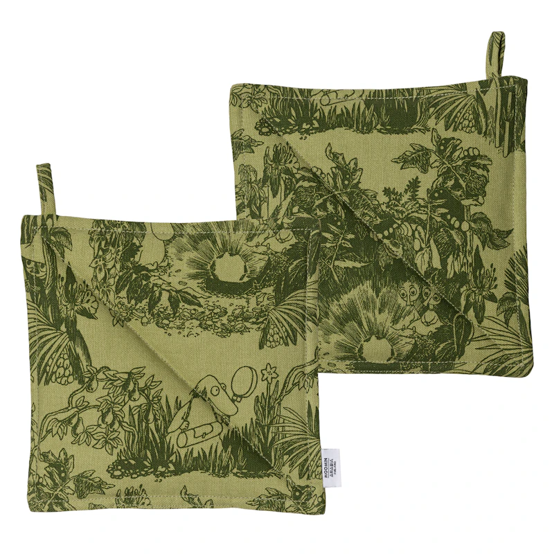 Moomin Grytlapp 2-pack Mystikens skog, Grön