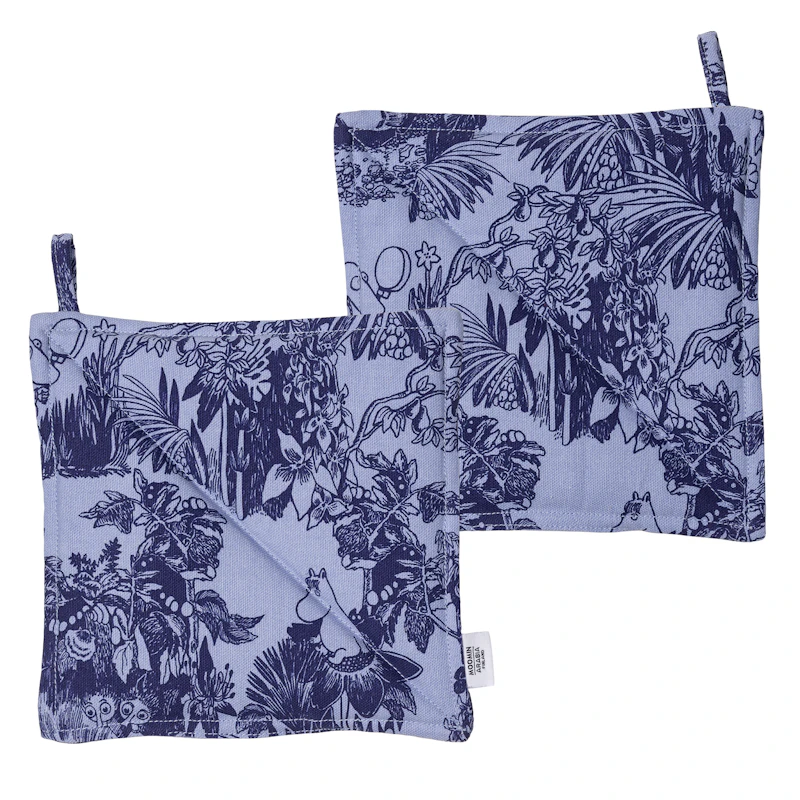 Moomin Grytlapp 2-pack Mystikens skog, Blå