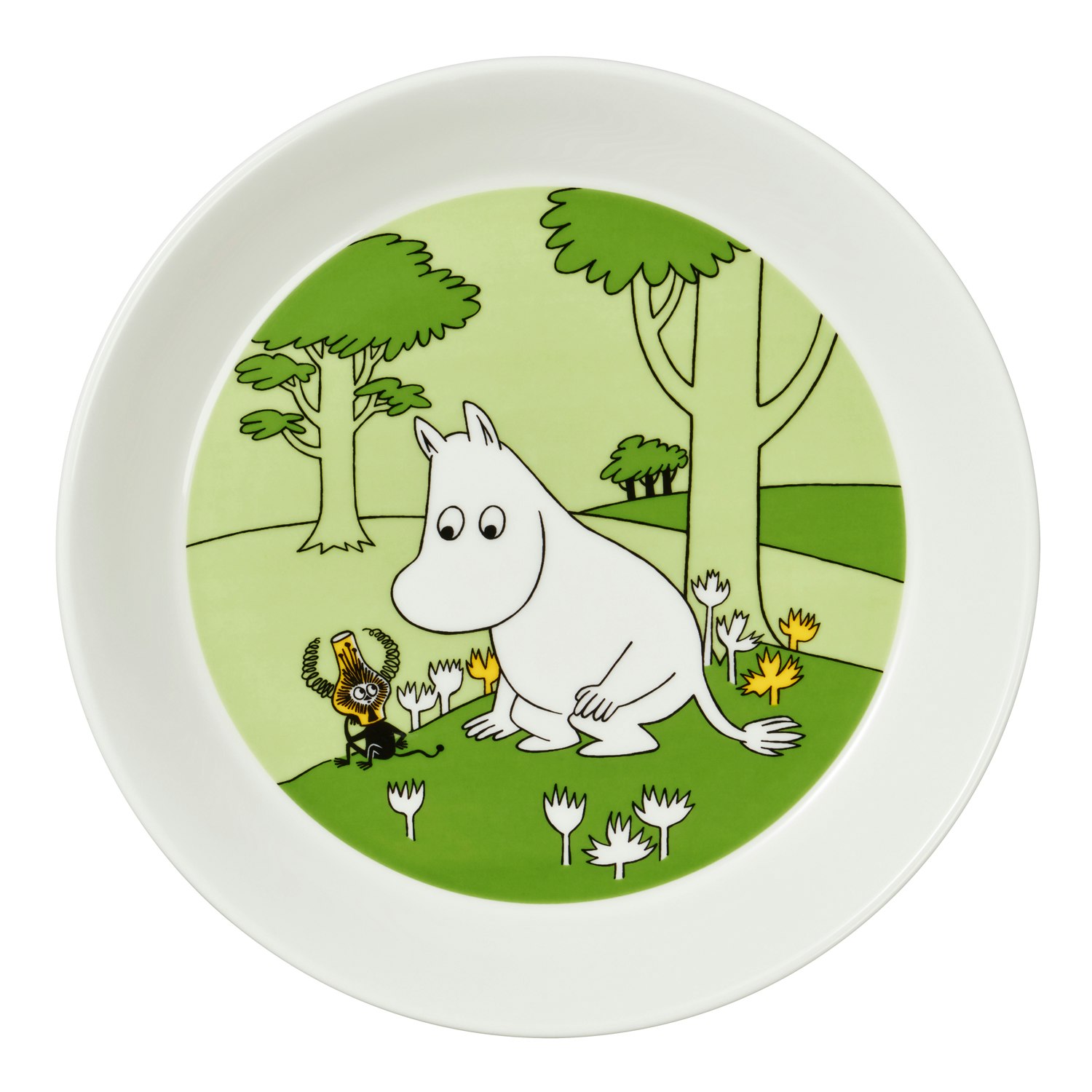 Moomin Arabia Mumin Tallrik &Oslash;19 Cm Mumintrollet Gr&auml;sgr&ouml;n - Kaffekoppar Porslin Vit