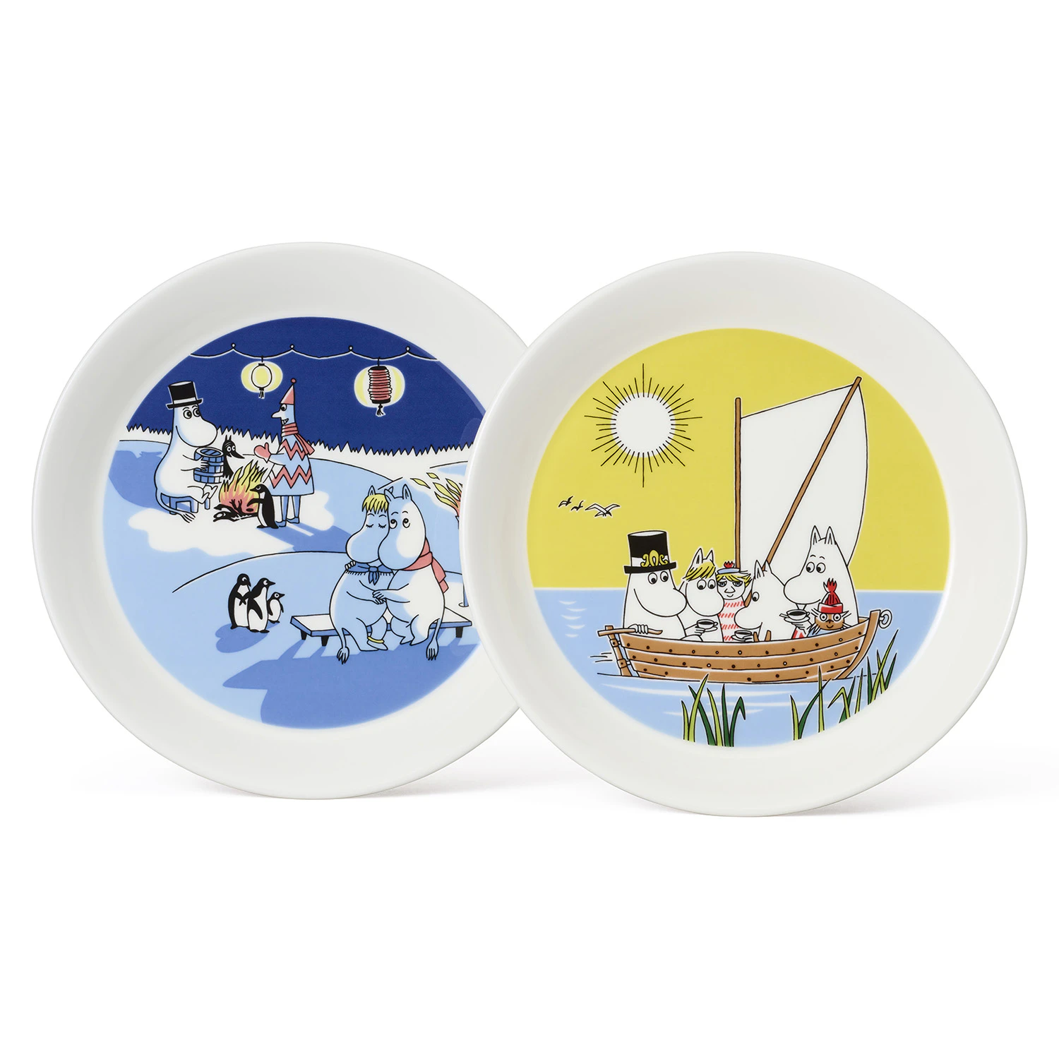 moomin arabia mumin tallrik 2-pack segling & vinterbrasa - porslin multi