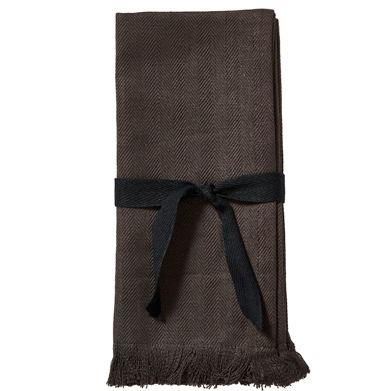 Umami Servett 45x45 cm 2-pack, Brun / Svart