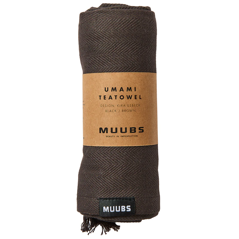 Umami Kökshandduk 50x70 cm, Brun / Svart