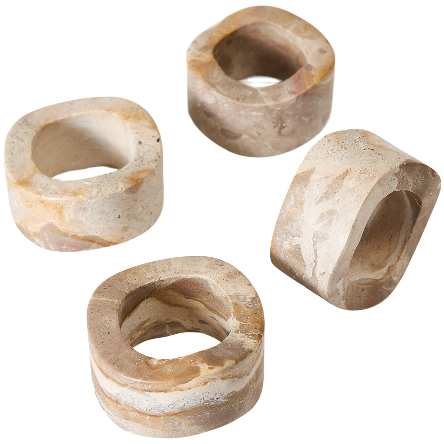 Muubs Vita Servettringar 4-pack, - Servetter & Tillbehör Marmor Seashell