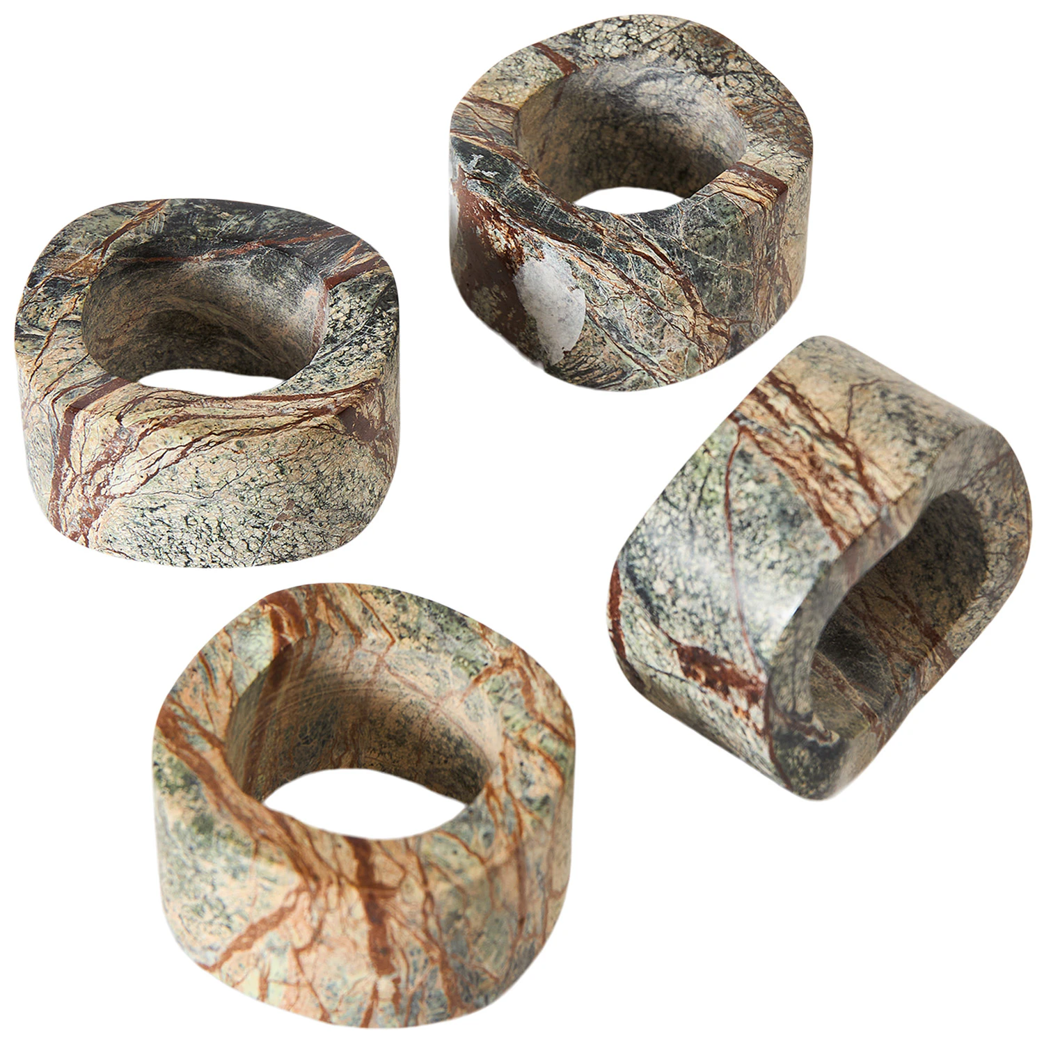 Muubs Vita Servettringar 4-pack - Servetter & Tillbehör Marmor Seagrass