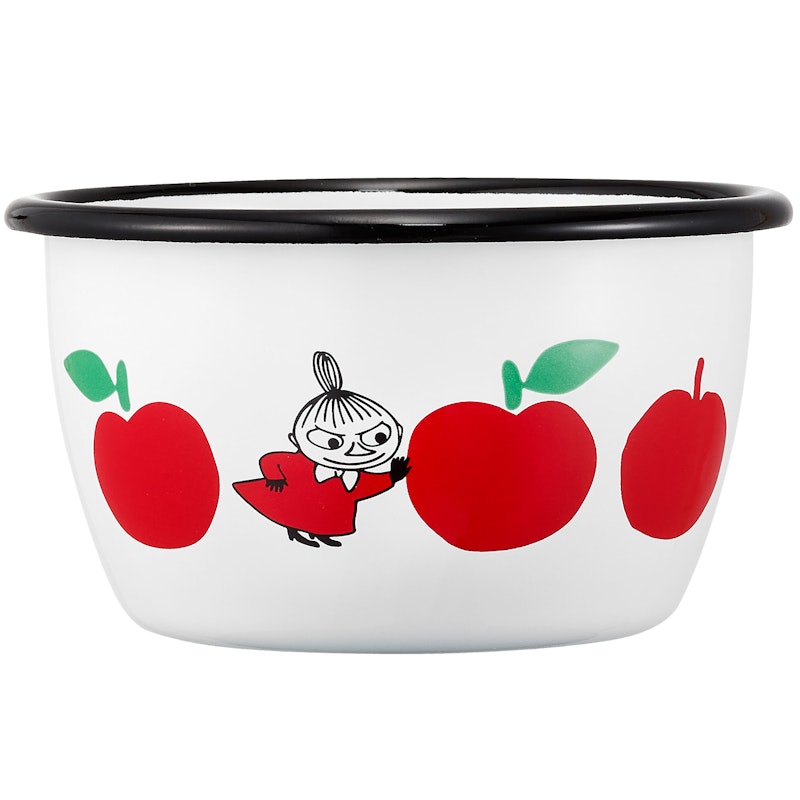 Moomin Joyfull Apples Emaljskål 3 dl, Röd