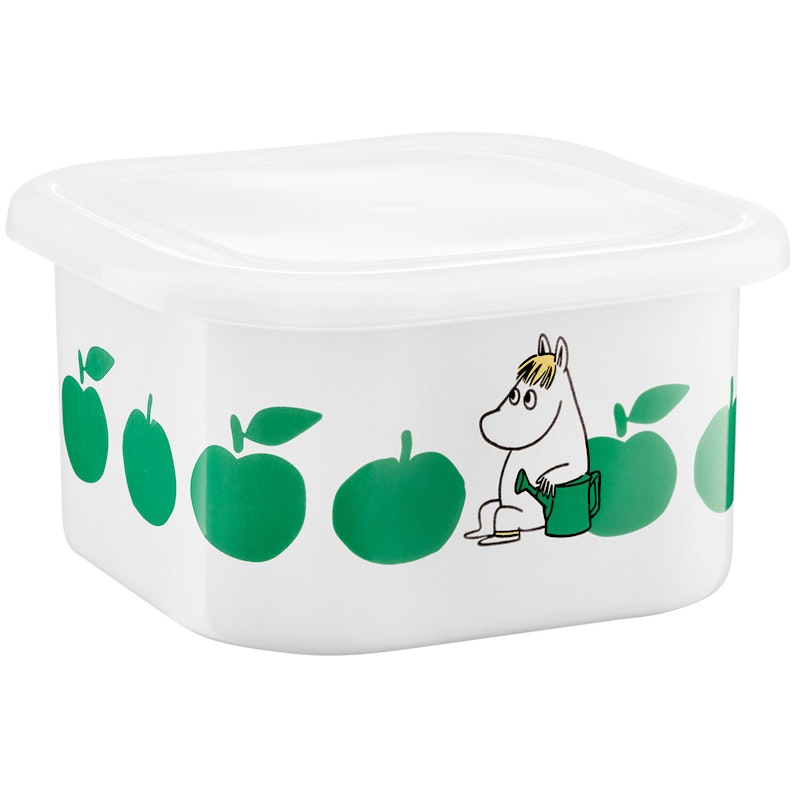 Moomin Joyfull Apples Emaljburk Med Lock 1,5 L, Grön