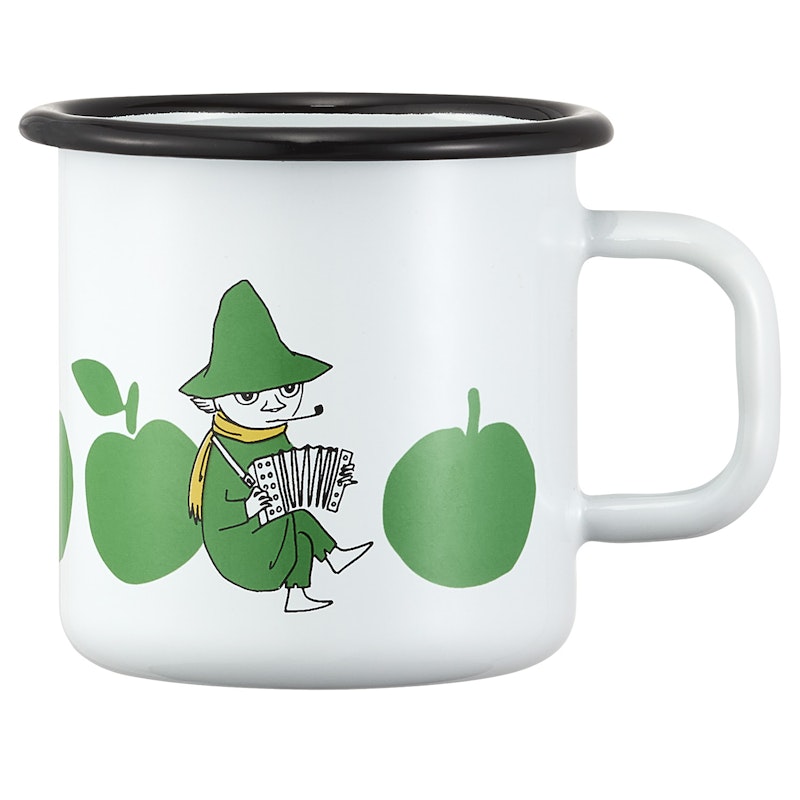 Moomin Joyfull Apples Emaljmugg 1,5 dl, Grön