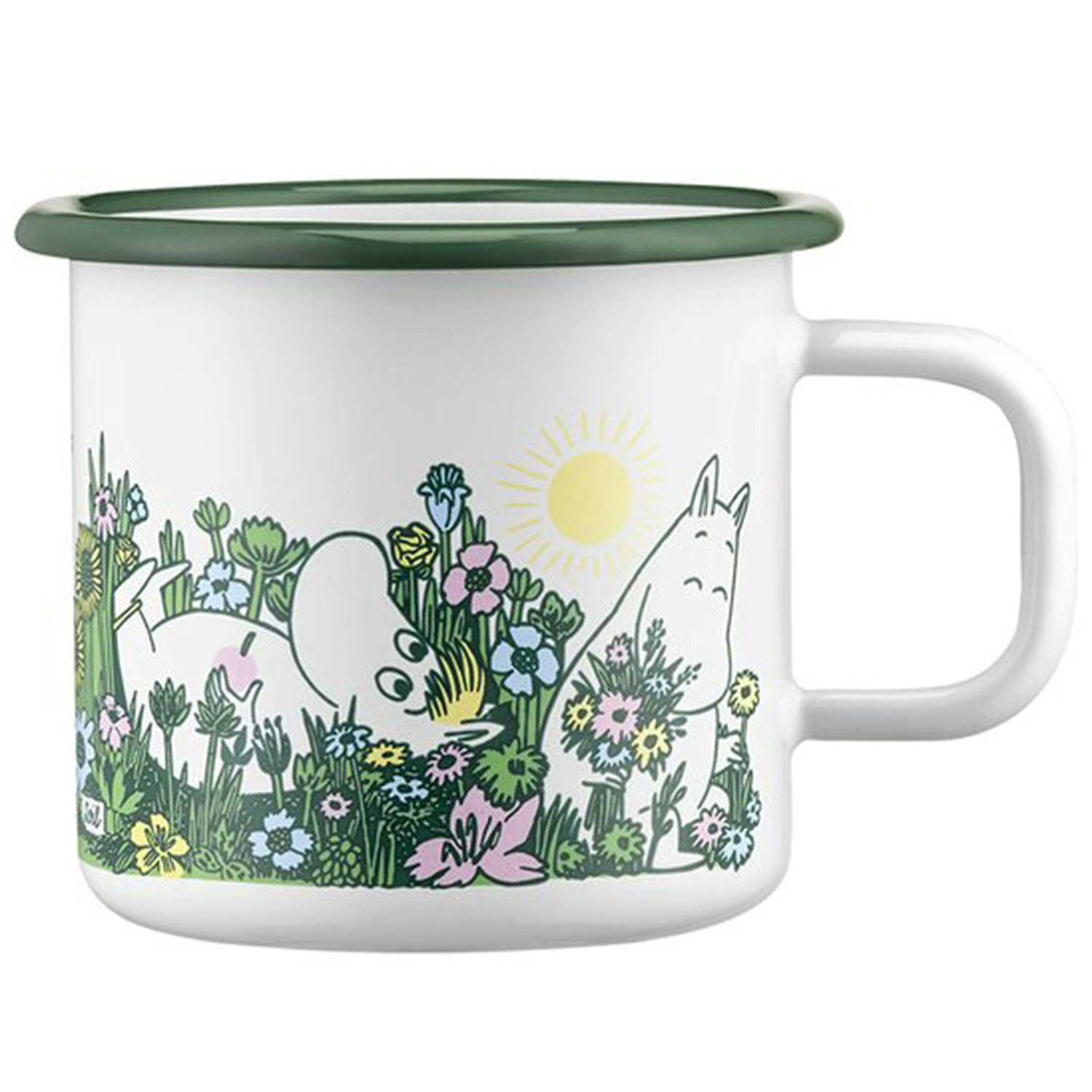 Muurla Moomin In The Garden mugg 37 Cl - Barnserviser Emalj Vit