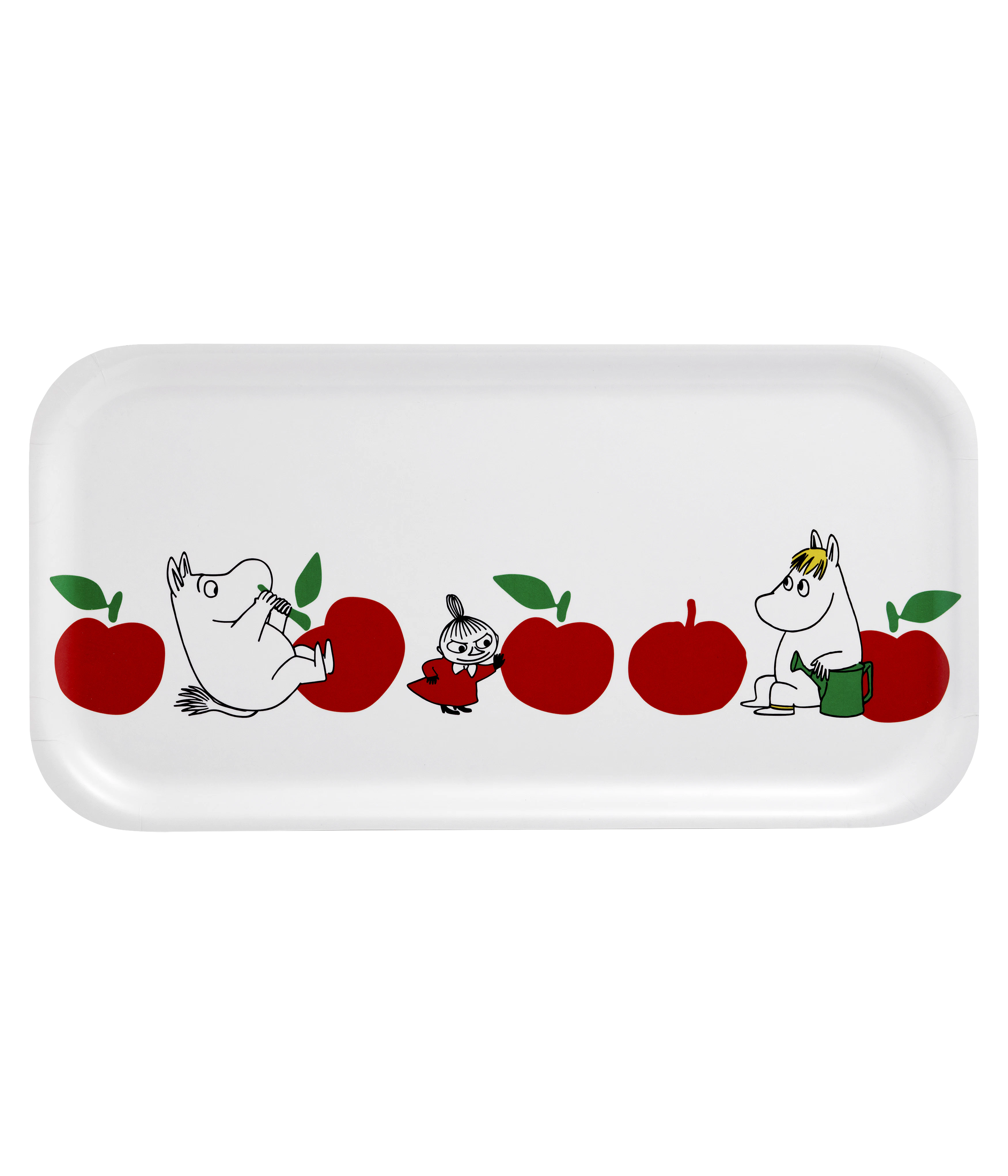 Muurla Moomin Joyfull Apples Bricka 43x22 Cm - Brickor Björkfanér Röd