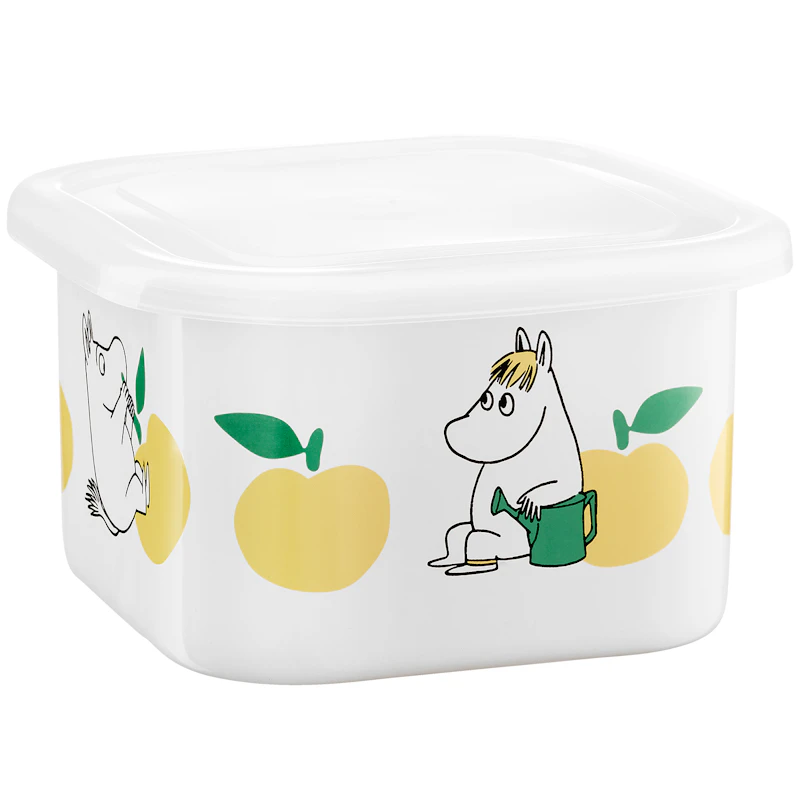 Moomin Joyfull Apples Emaljburk Med Lock 1 L, Gul