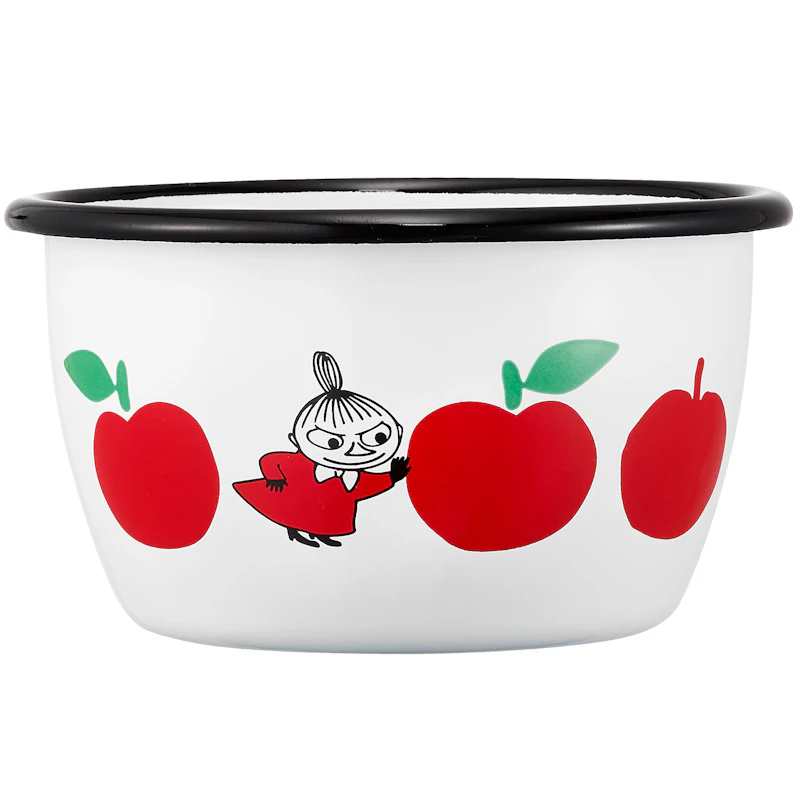 Moomin Joyfull Apples Emaljskål 3 dl, Röd