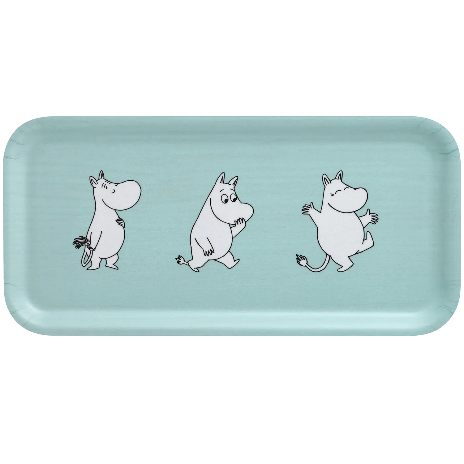 Muurla Moomin Retro Bricka 27x13 Cm - Brickor Björkfanér Ljusblå