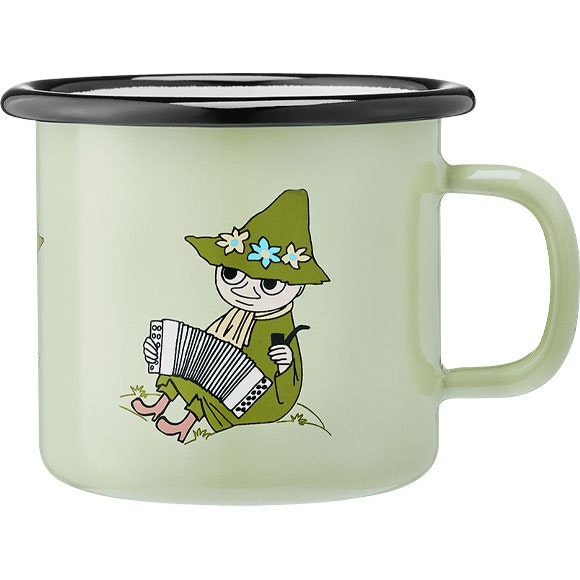 Muurla Mumin Mugg 25 Cl Snuffkin - Muminmuggar Emaljerat Kolst&aring;l Gr&ouml;n