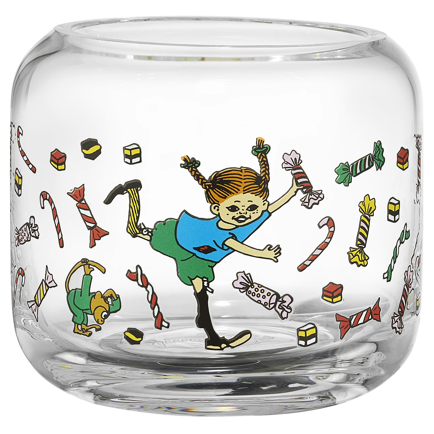 Muurla Pippi Candy V&auml;rmeljuslykta 8 Cm - Ljusstakar Glas Multi