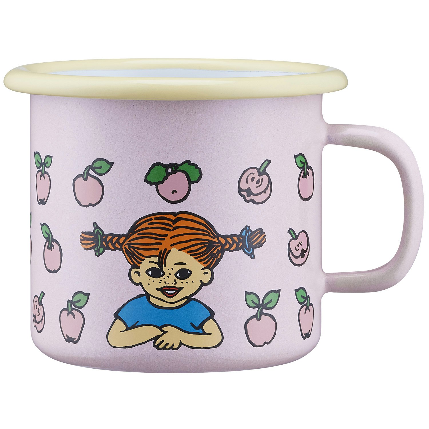 Muurla Pippi Fruits mugg 25 Cl - Barnserviser Emalj Rosa
