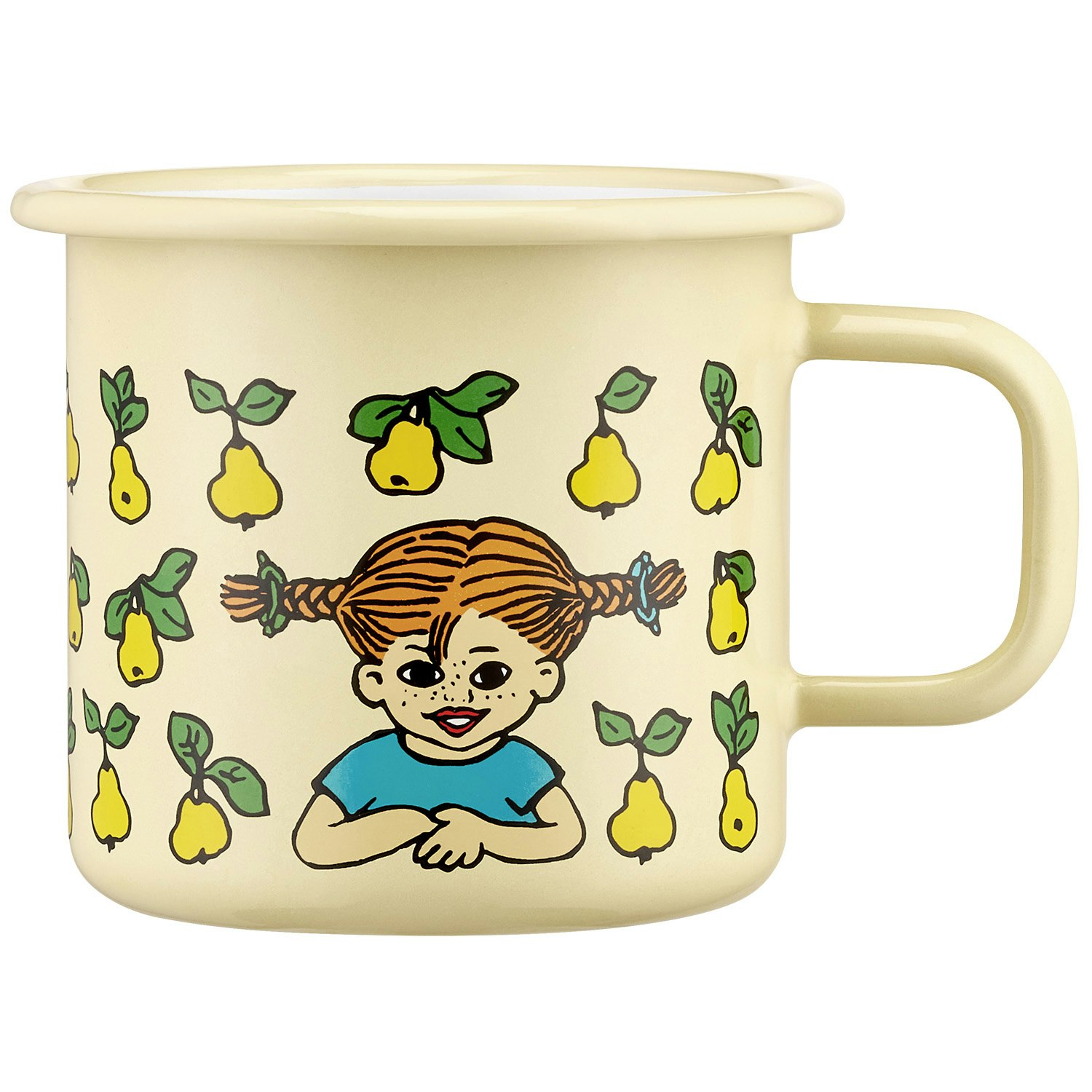 Muurla Pippi Fruits mugg 37 Cl - Barnserviser Emalj Gul