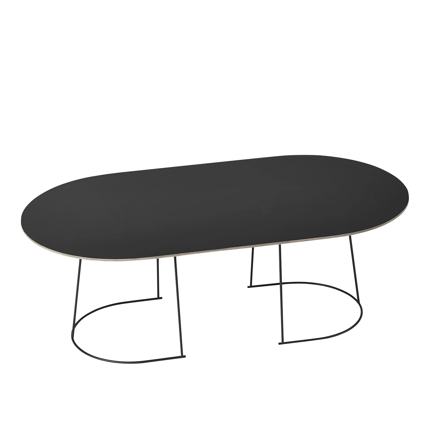muuto airy nano soffbord l black - soffbord stål svart