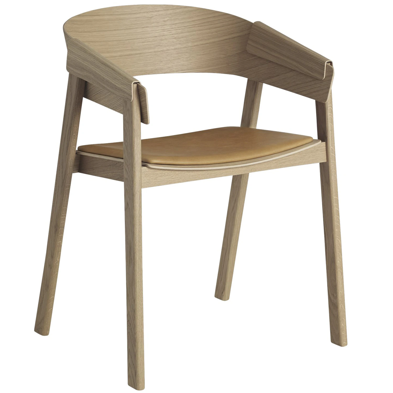 Muuto Cover Karmstol Refine L&auml;der / - Stolar Ek Konjak