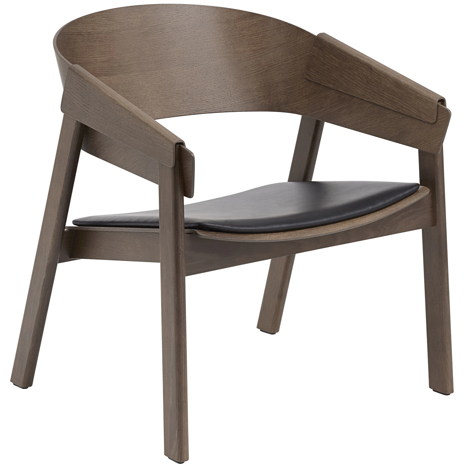 Muuto Cover Loungestol Dark Stained / - Ek Svart L&auml;der
