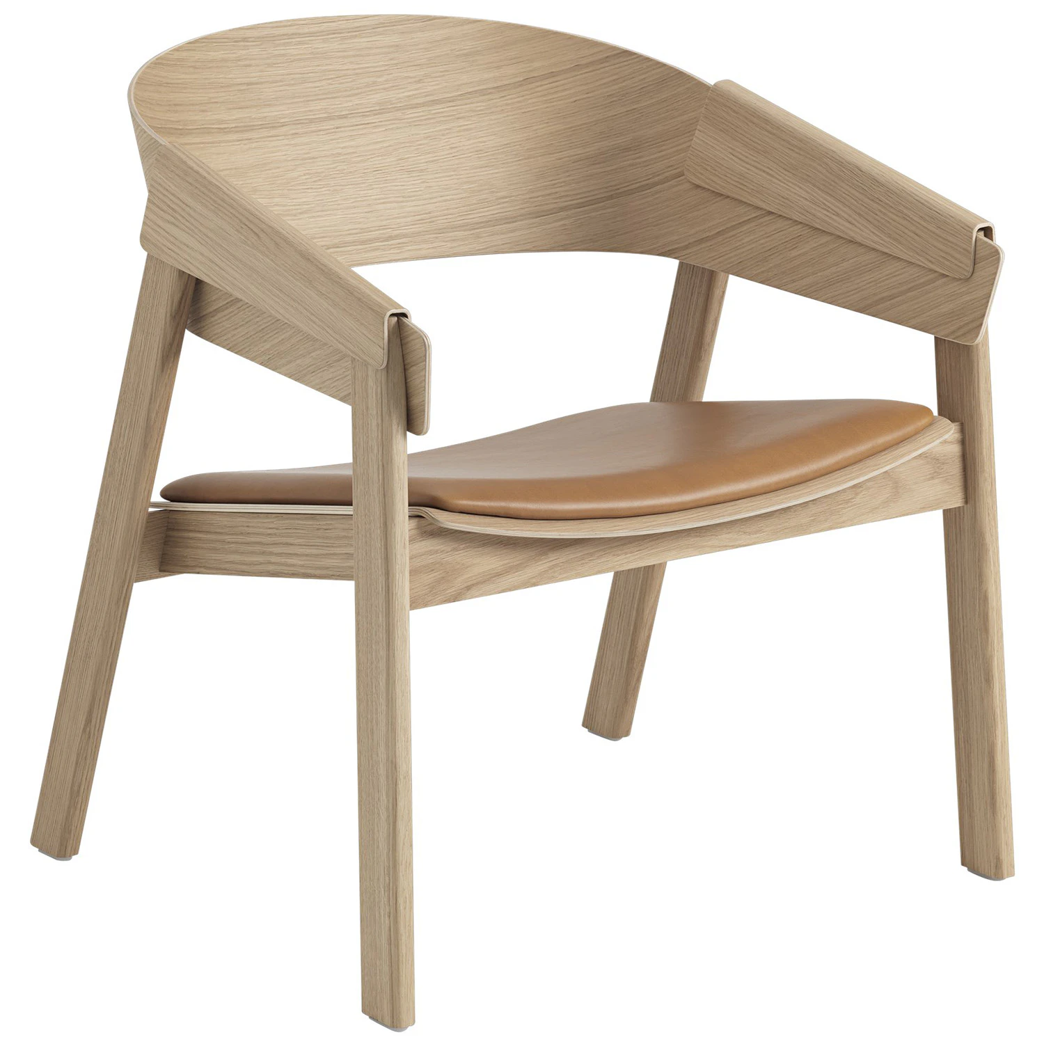 Muuto Cover Loungestol Refine L&auml;der / - F&aring;t&ouml;ljer Ek Konjak