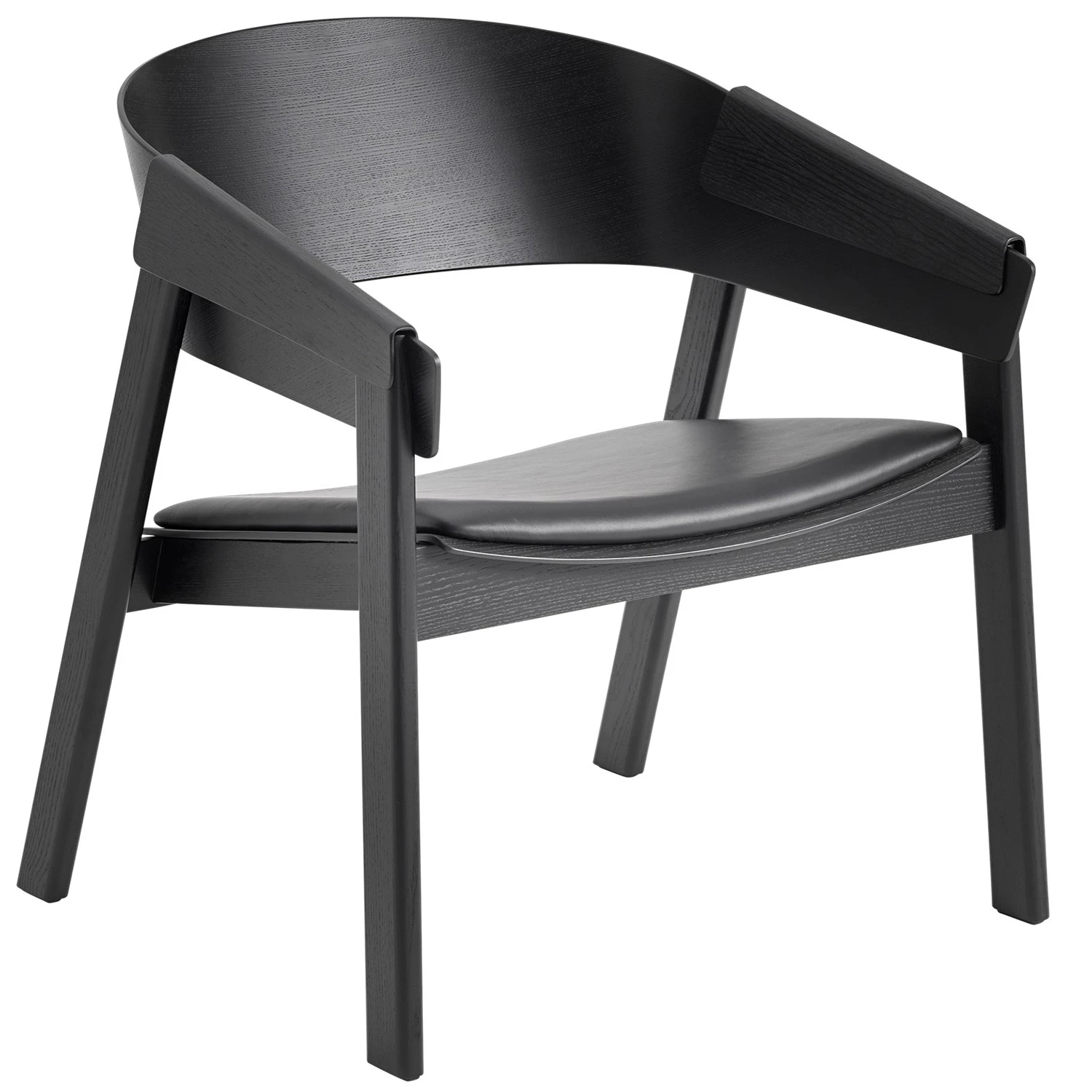 muuto cover loungestol refine läder / - ek svart