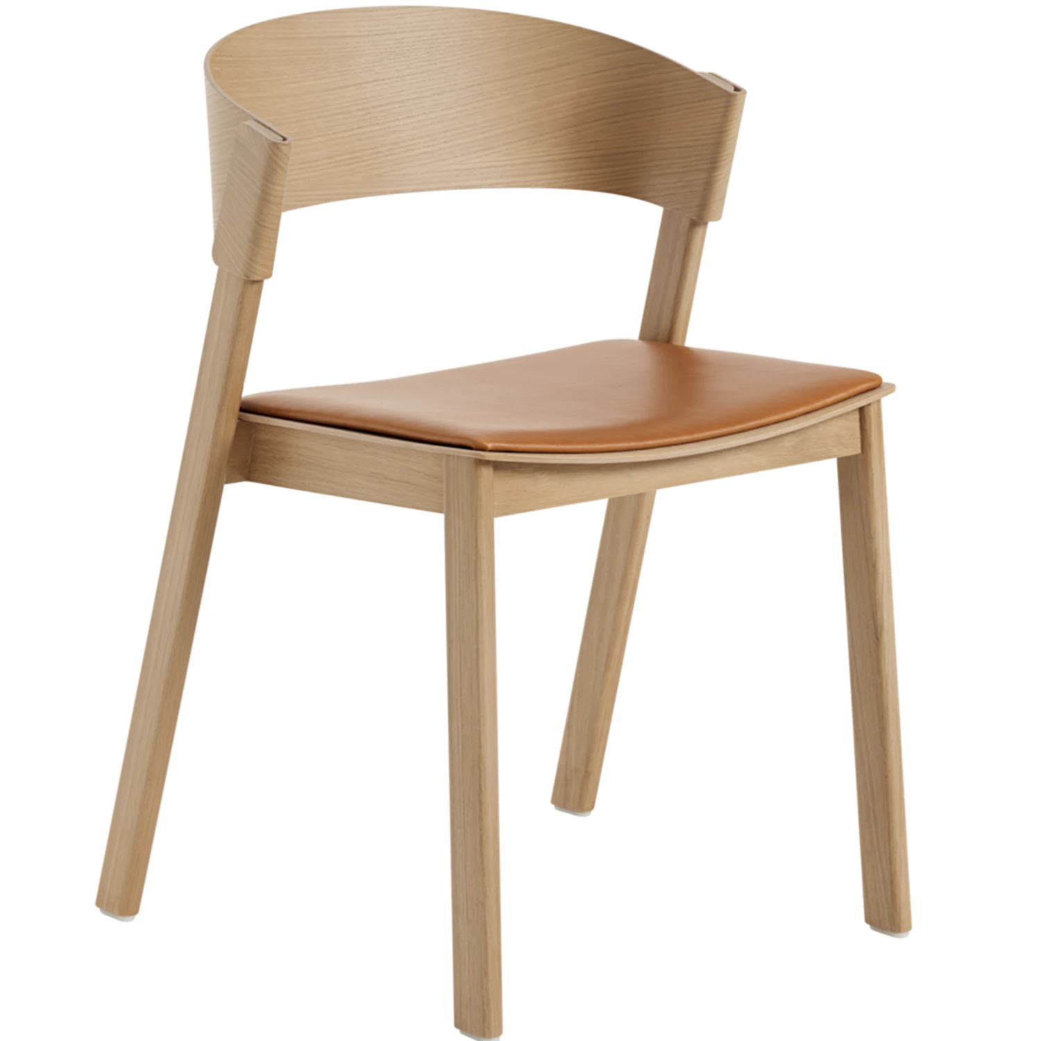 Muuto Cover Matstol Refine Läder / Ek - Stolar Fanér Konjak