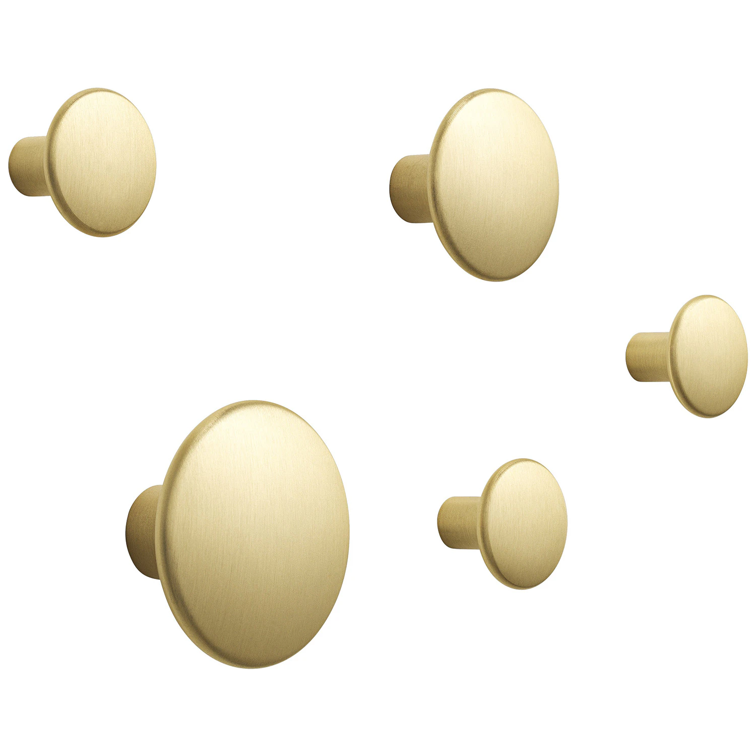 Muuto Dots Krokar Metall 5-pack - Krokar & galgar Aluminium Mässing
