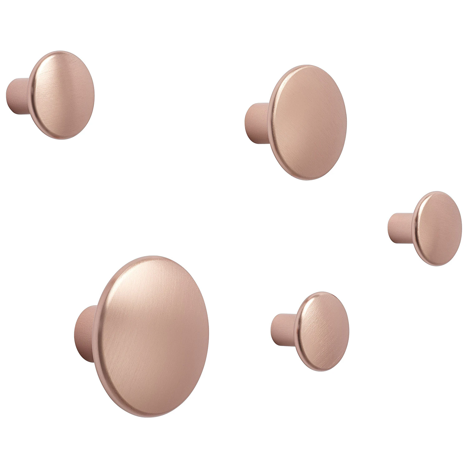 Muuto Dots Krokar Metall 5-pack - Krokar & galgar Aluminium Rose