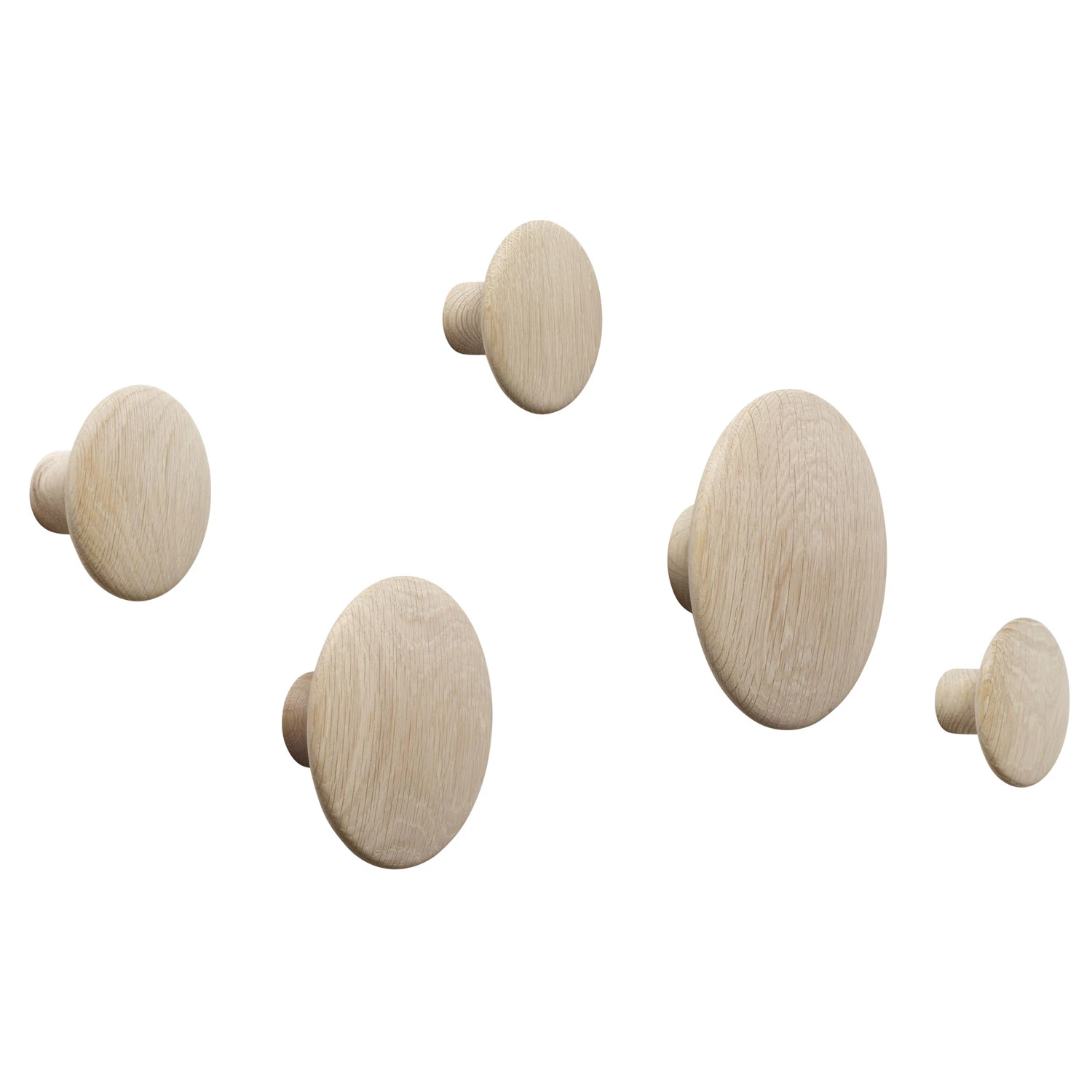 Muuto Dots Wood Krokar 5-pack - Krokar & galgar Ek