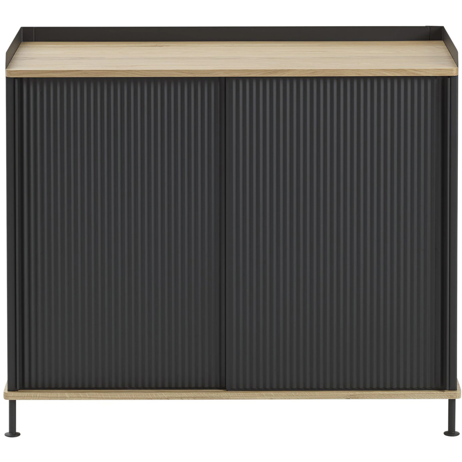 Muuto Enfold Sk&auml;nk 45x100 Cm Lackerad Ek / - Sk&auml;nkar & sideboards Pulverlackat St&aring;l Antracit