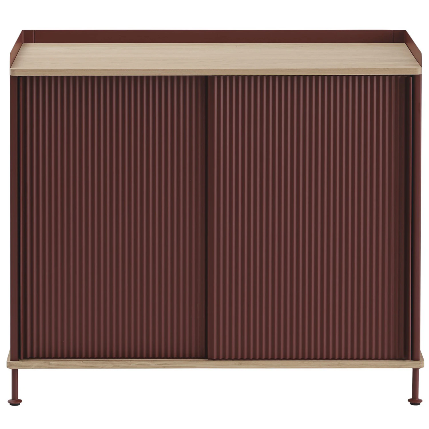 Muuto Enfold Sk&auml;nk 45x100 Cm / Deep Red - Sk&auml;nkar & sideboards Pulverlackat St&aring;l Oljad Ek