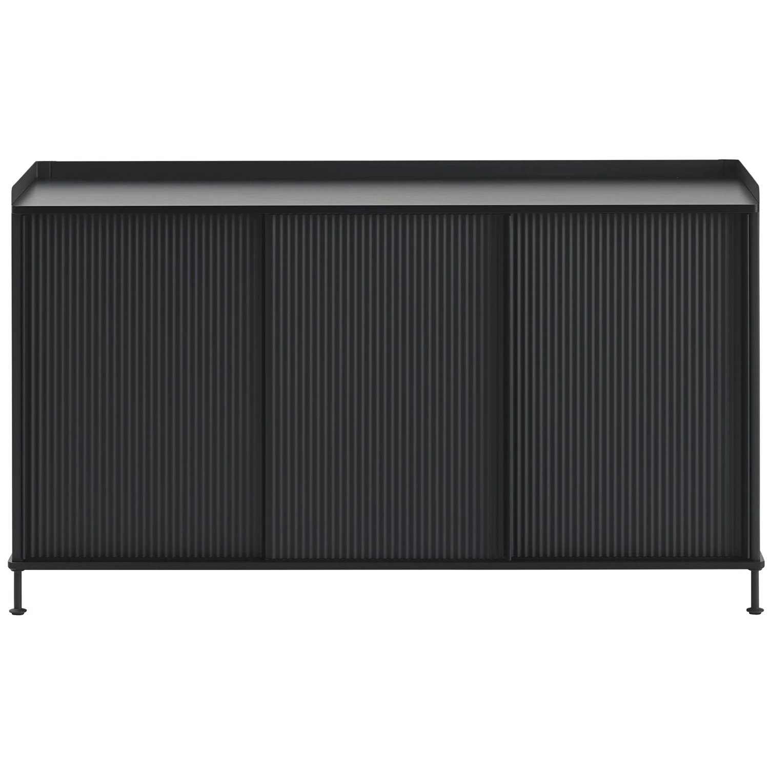 Muuto Enfold Sk&auml;nk 45x148 Cm / Antracit - Sk&auml;nkar & sideboards Pulverlackat St&aring;l Svart