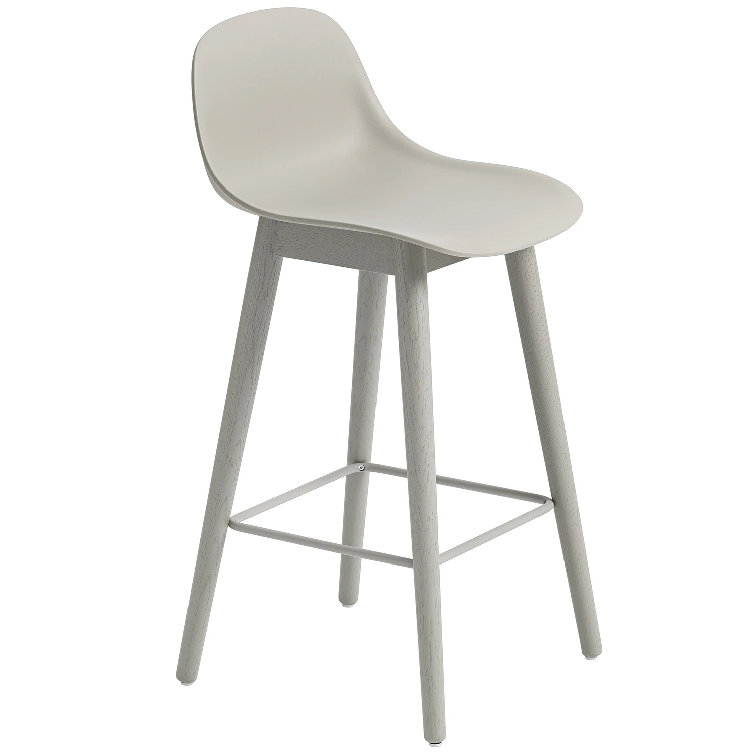 Muuto Fiber Barstol Tr&auml; Med Ryggst&ouml;d 65 Cm - Barstolar Gr&aring;