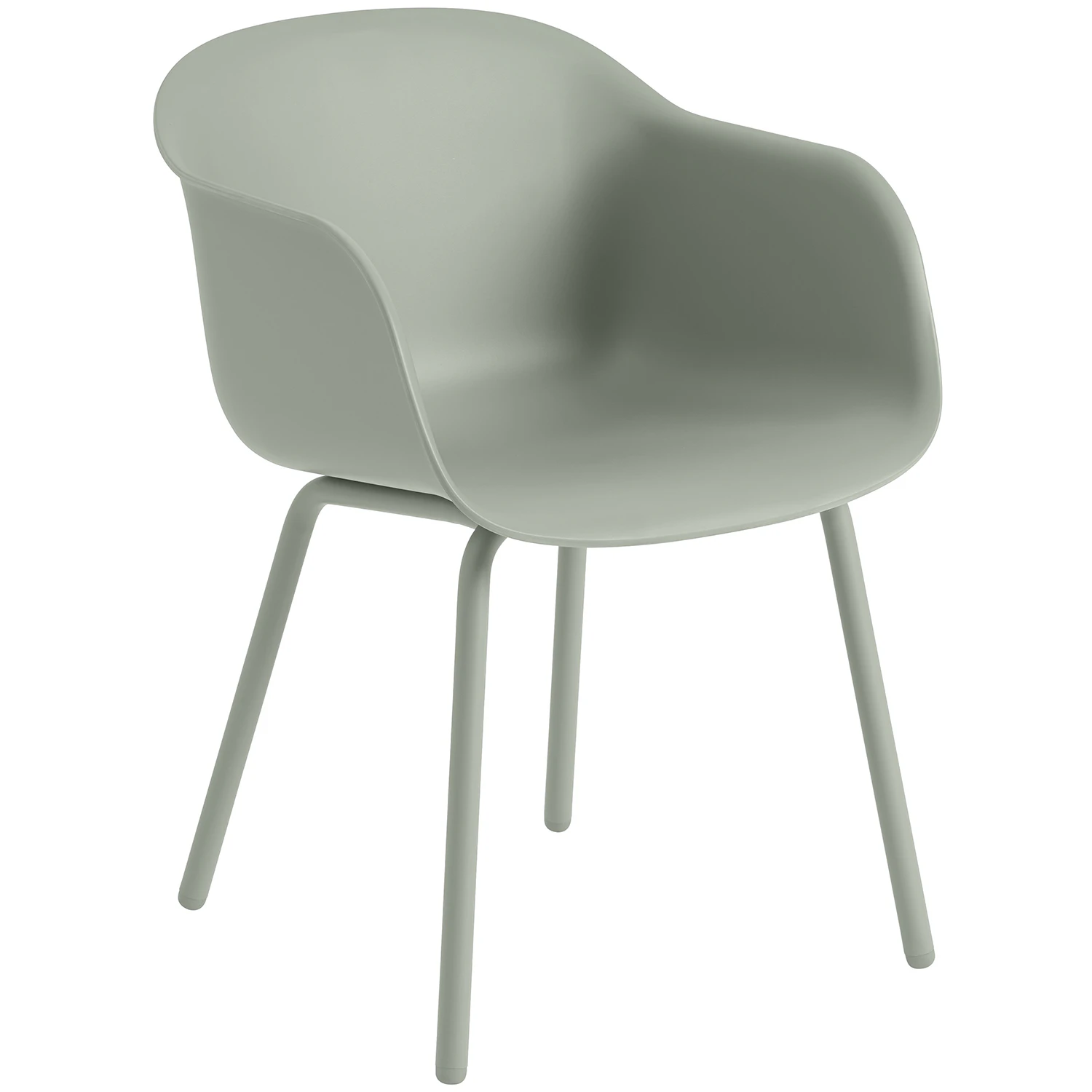 Muuto Fiber Karmstol Utomhus - Tr&auml;dg&aring;rdsstolar &Aring;teranv&auml;nd Plast Dusty Green