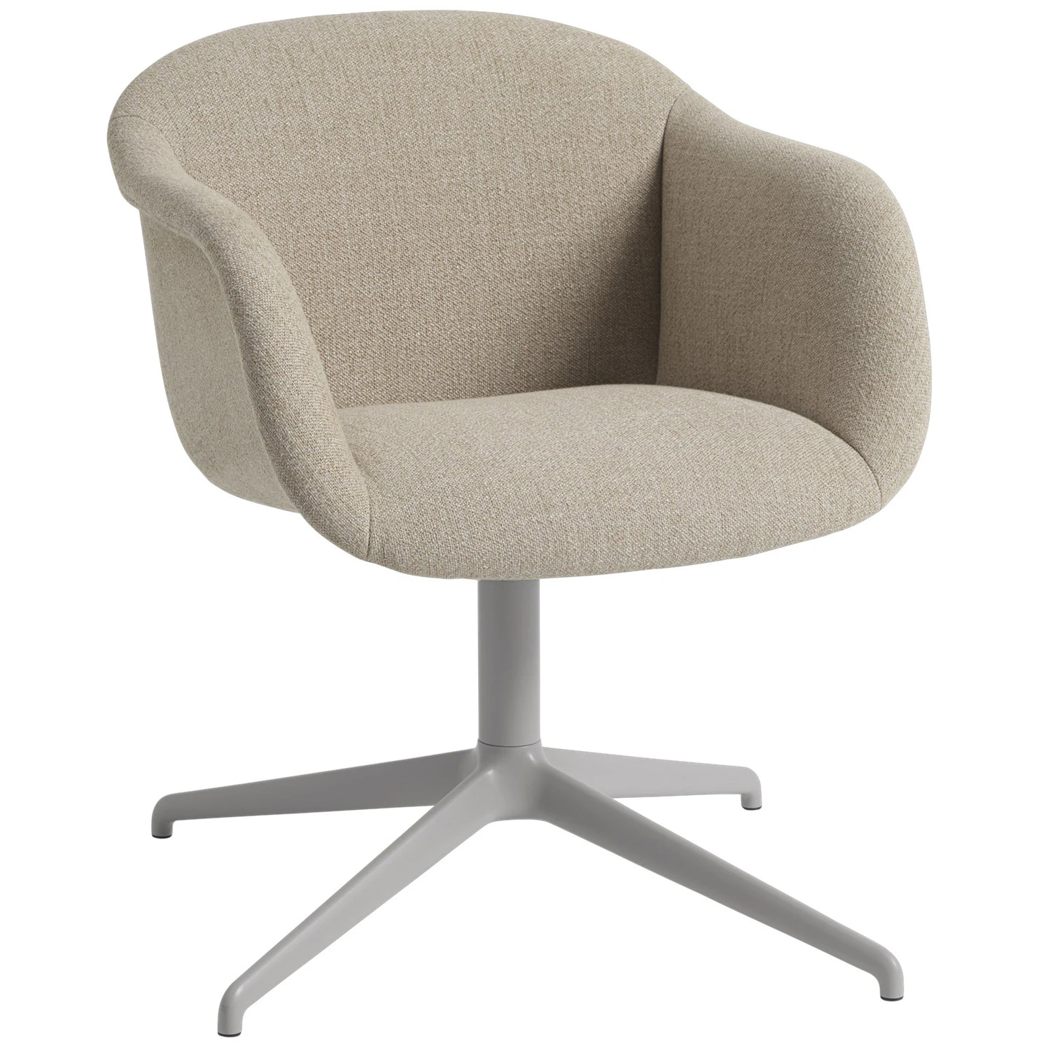 Muuto Fiber Soft Karmstol Med Snurrbas Ecriture 240 / Gr&aring; - Stolar Polyakryl Beige
