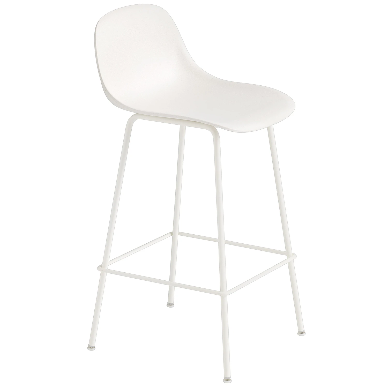 Muuto Fiber Tube Barstol Med Ryggst&ouml;d 65 Cm Natur / - Barstolar &Aring;teranv&auml;nd Plast Vit
