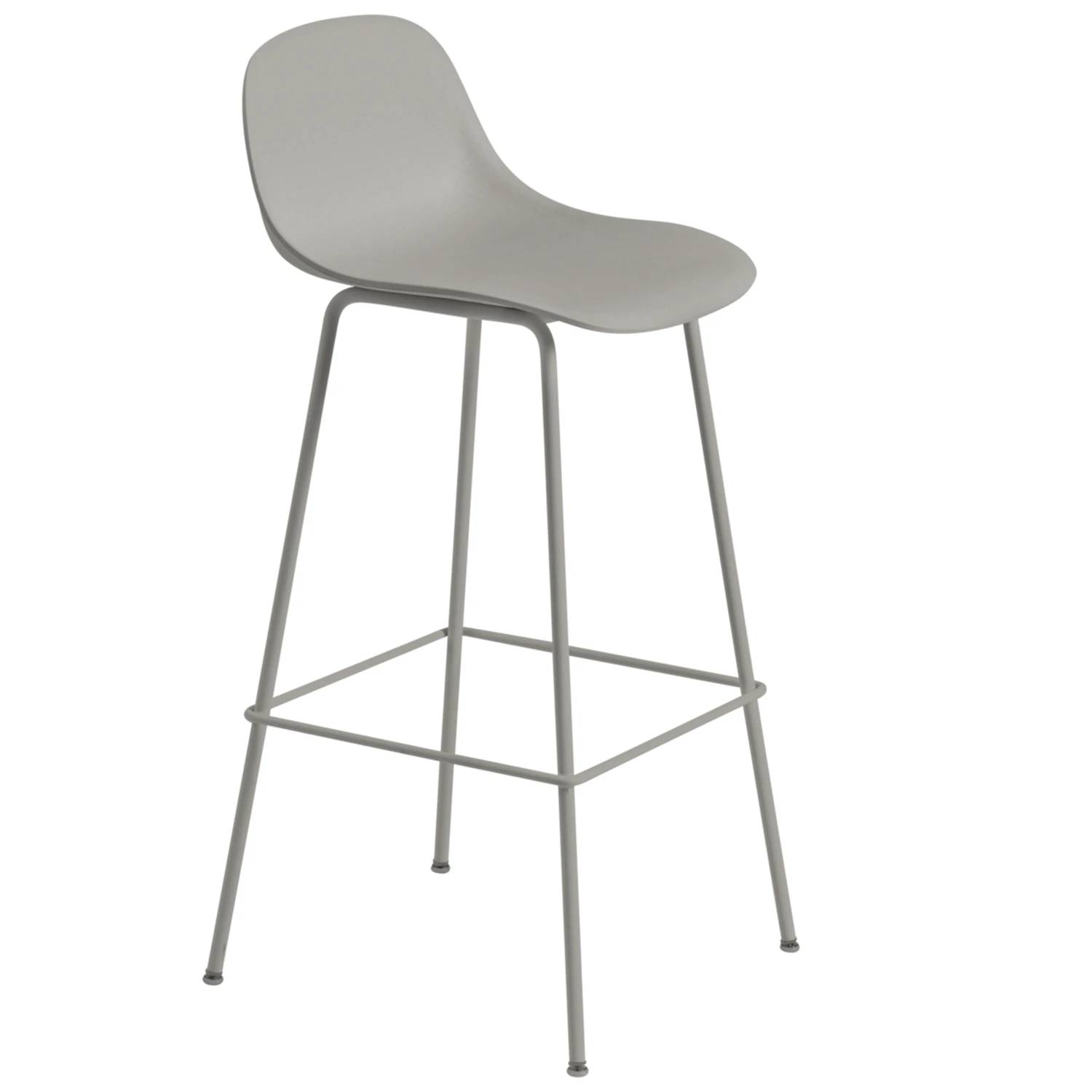 Muuto Fiber Tube Barstol Med Ryggst&ouml;d 75 Cm - Barstolar &Aring;teranv&auml;nd Plast Gr&aring;