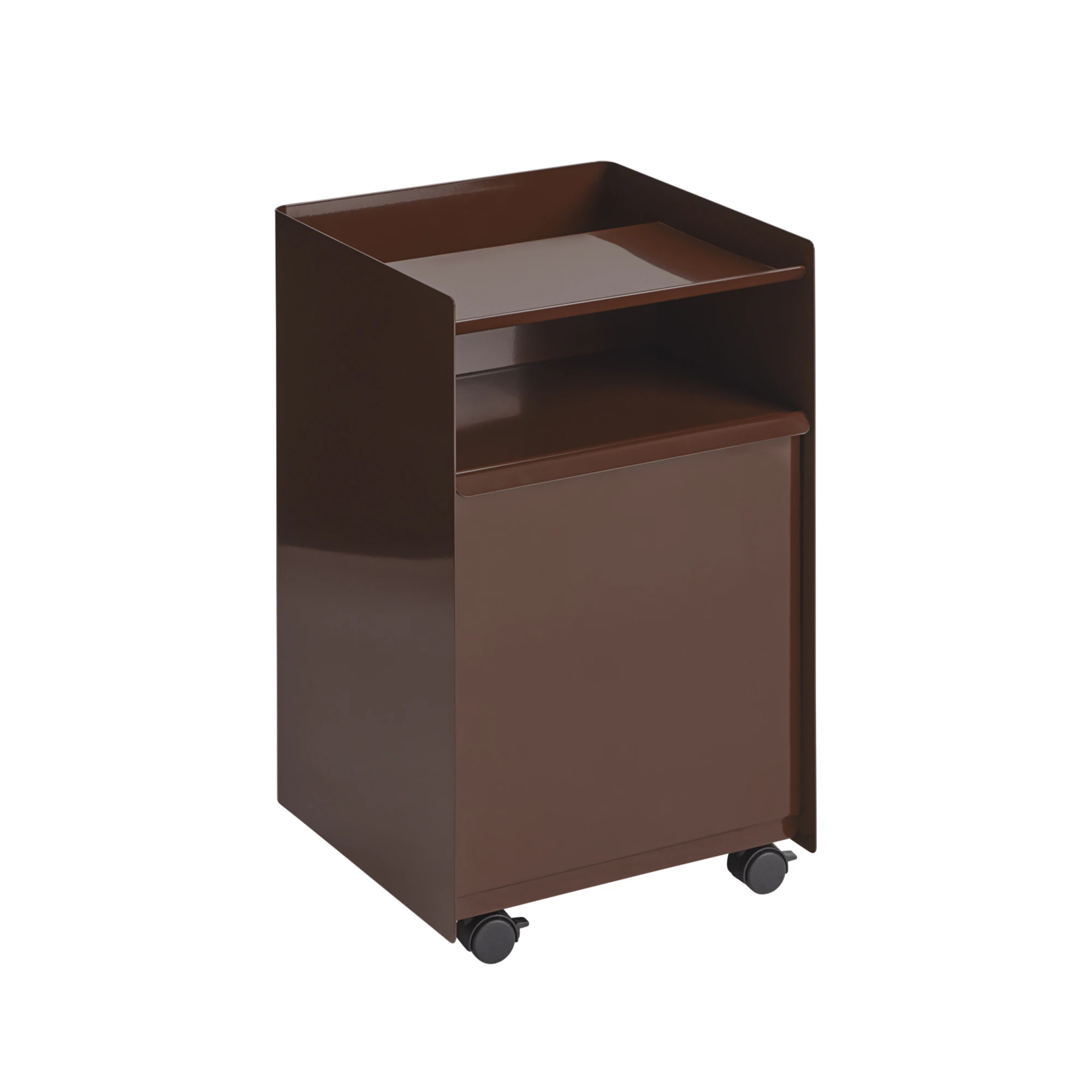 Muuto Folded F&ouml;rvaringsvagn Med D&ouml;rr - Sk&aring;p & vitrinsk&aring;p St&aring;l M&ouml;rkr&ouml;d