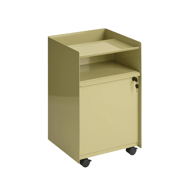 Folded Förvaringsvagn Med dörr & lås, Beige-grön