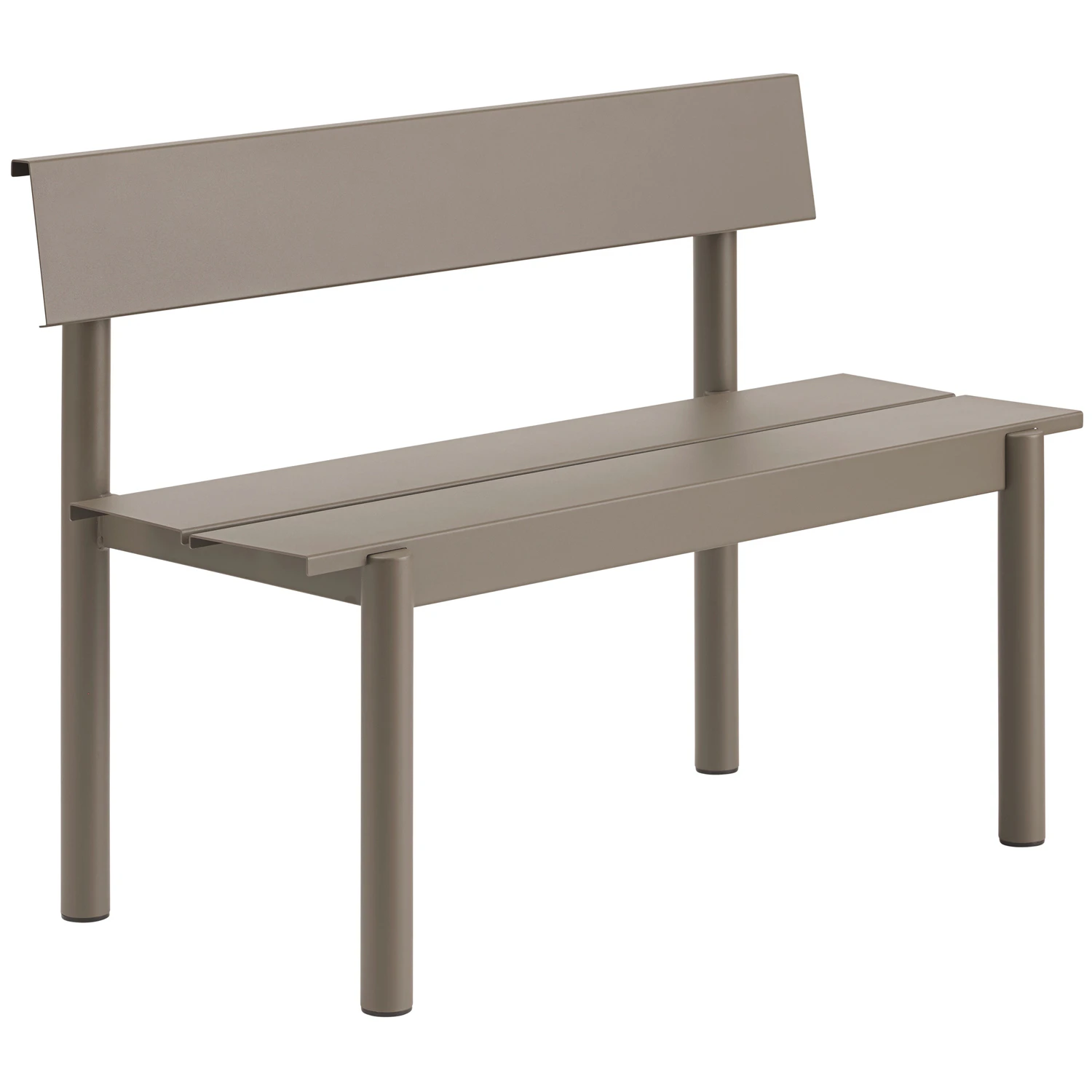 muuto linear bänk med ryggstöd 110 cm - bänkar varmförzinkat stål taupe