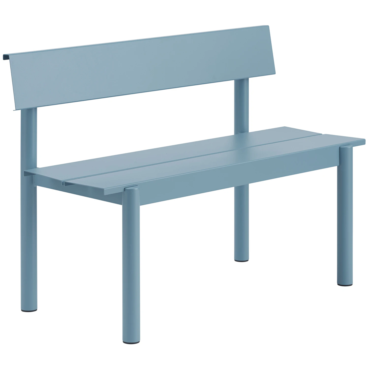 muuto linear bänk med ryggstöd 110 cm - bänkar varmförzinkat stål pale blue