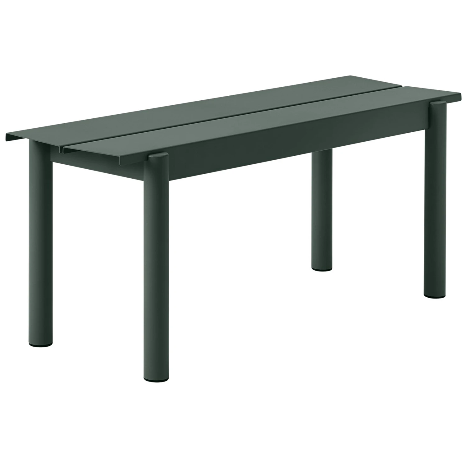 Muuto Linear B&auml;nk 110 Cm - B&auml;nkar St&aring;l M&ouml;rkgr&ouml;n