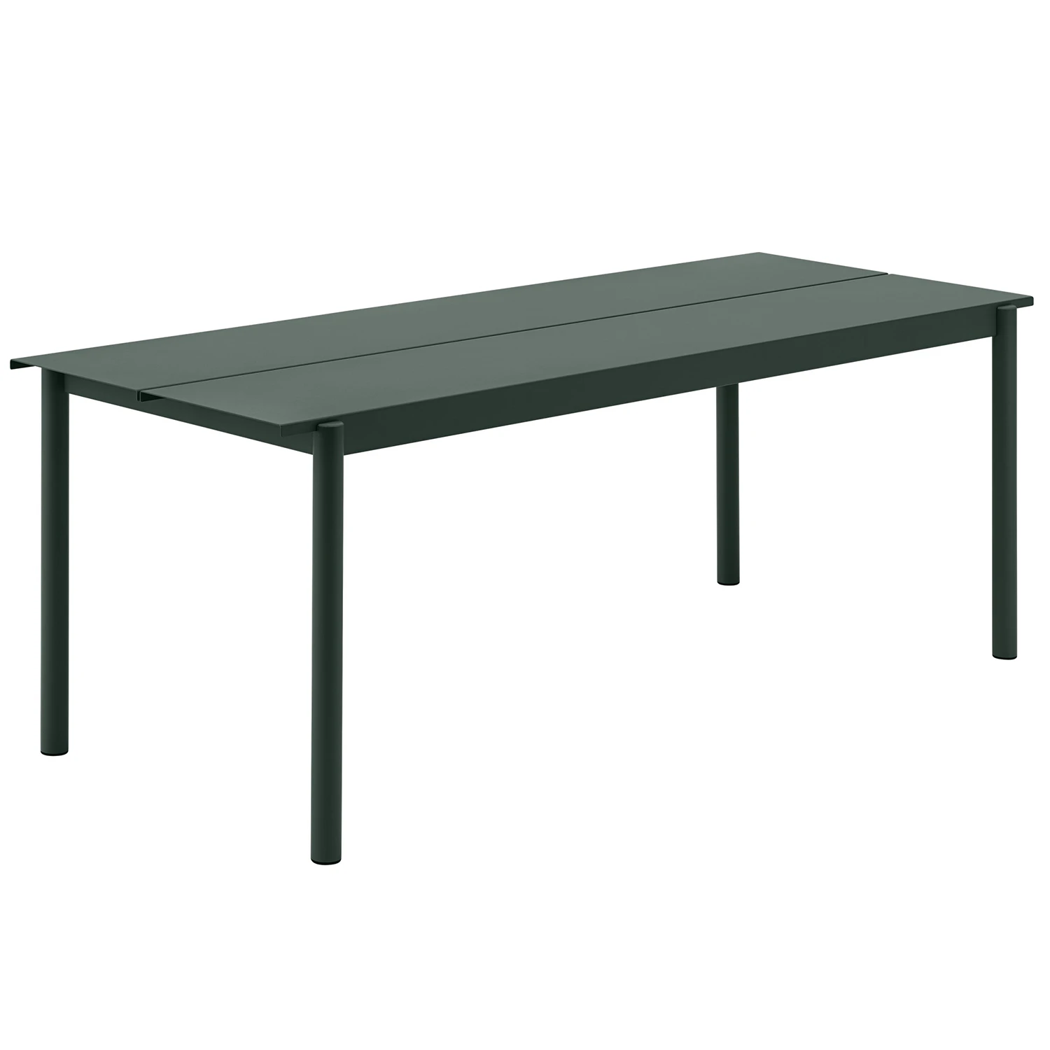Muuto Linear Bord 75x200 Cm - Trädgårdsbord Stål Mörkgrön