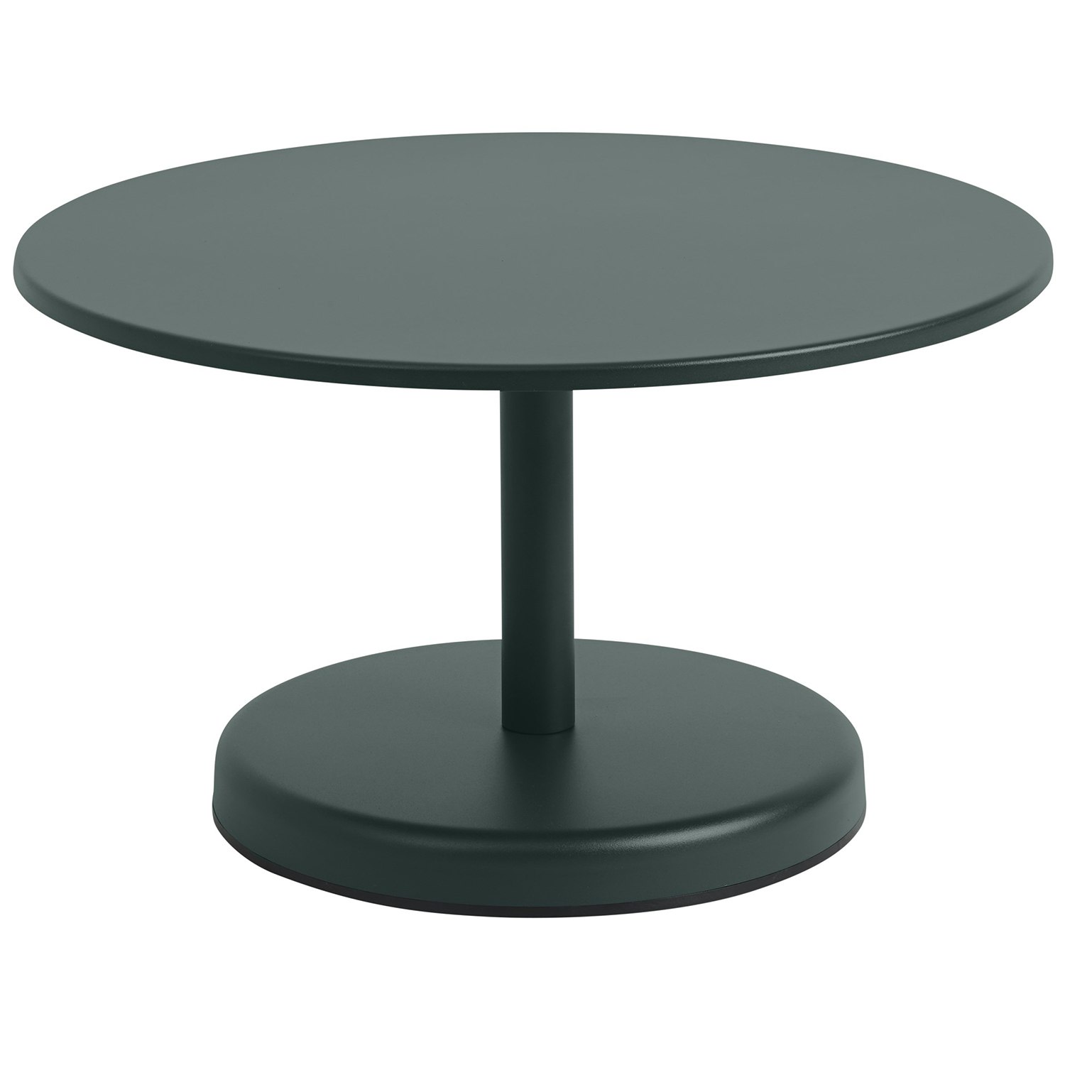 muuto linear soffbord ø70x40 cm - soffbord utomhus stål mörkgrön