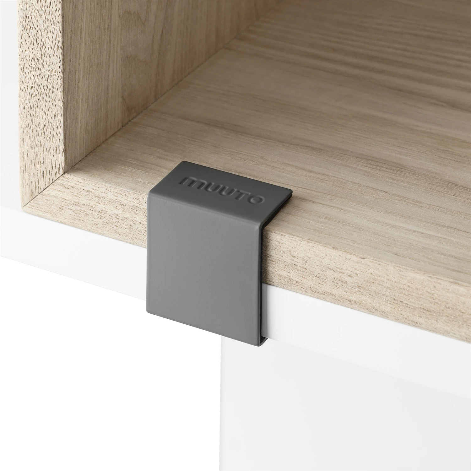Muuto Stacked Clip Set 2.0 5-pack - Modulära hyllsystem Pulverlackat Stål Grå