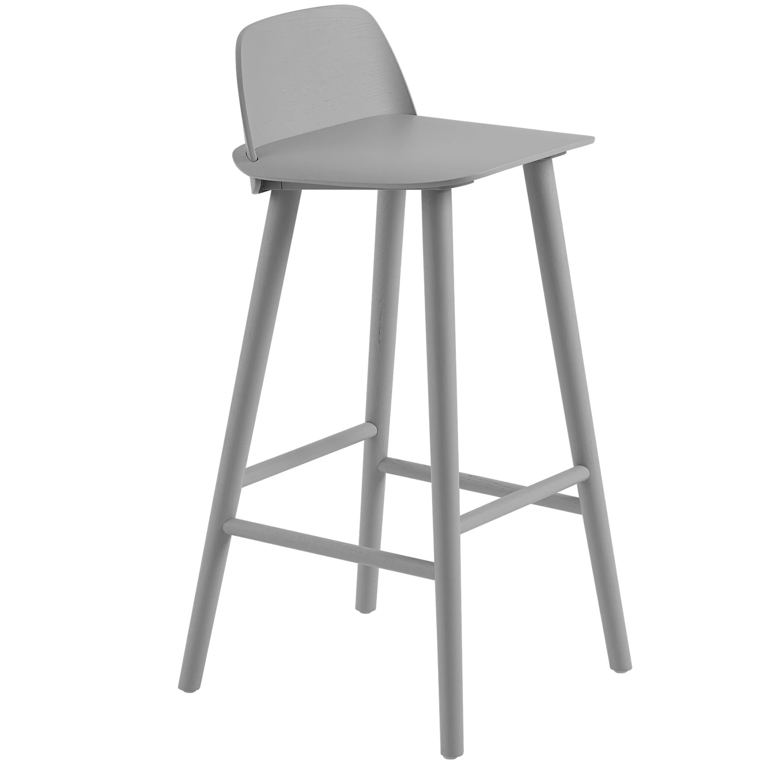 Muuto Nerd Barstol 75 Cm - Barstolar Askfan&eacute;r Gr&aring;