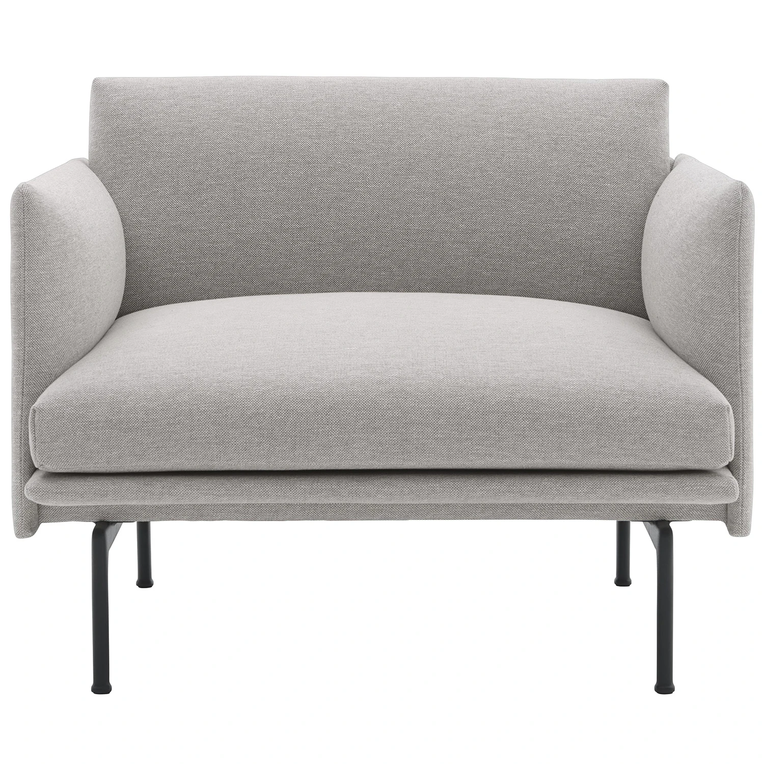 Muuto Outline F&aring;t&ouml;lj Svart Aluminium / 12 - Linne Clay