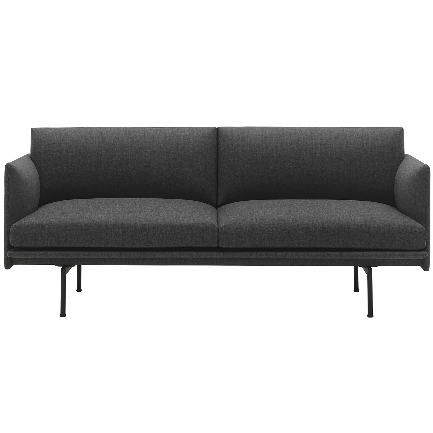 Muuto Outline Soffa 2-sits Svart Aluminium / Remix 163 - 2-sitssoffor Nyull M&ouml;rkgr&aring;